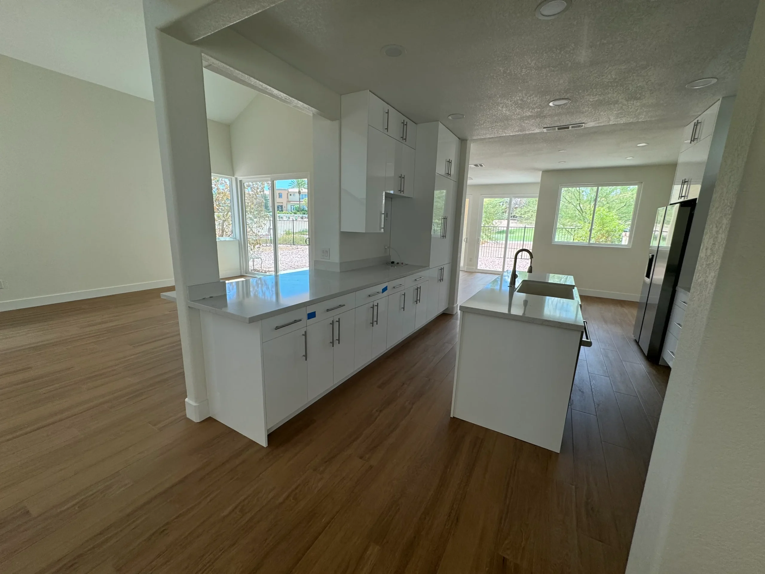 kitchen renovation custom cabinets island installation and granite countertops